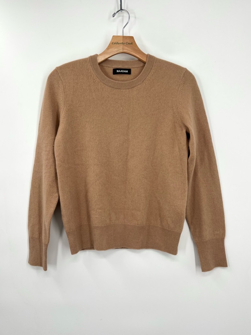 Naadam Camel Tan 100% Cashmere Crewneck Sweater XS
